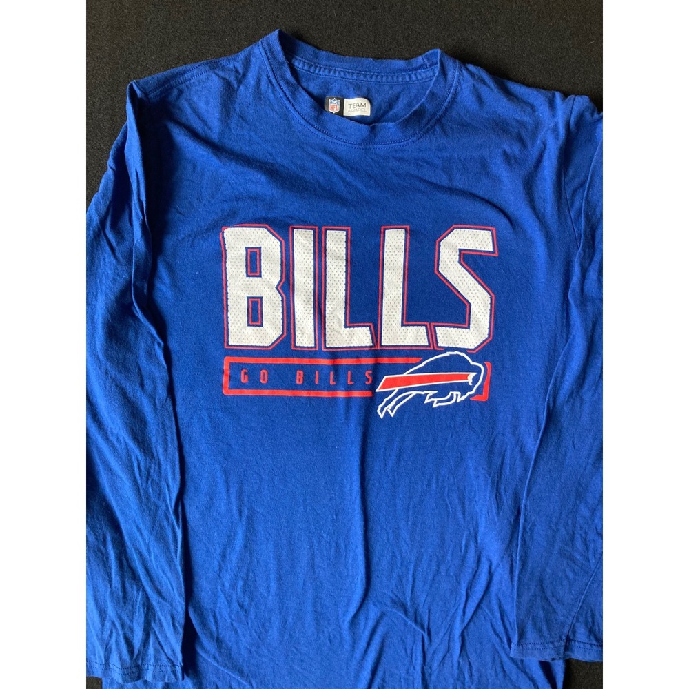 NFL Team Apparel Buffalo Bills Mens Blue Long Sleeve‎ Graphic T-Shirt Size M
